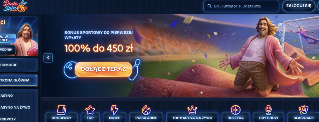 Bukmacher Dudespin strona główna