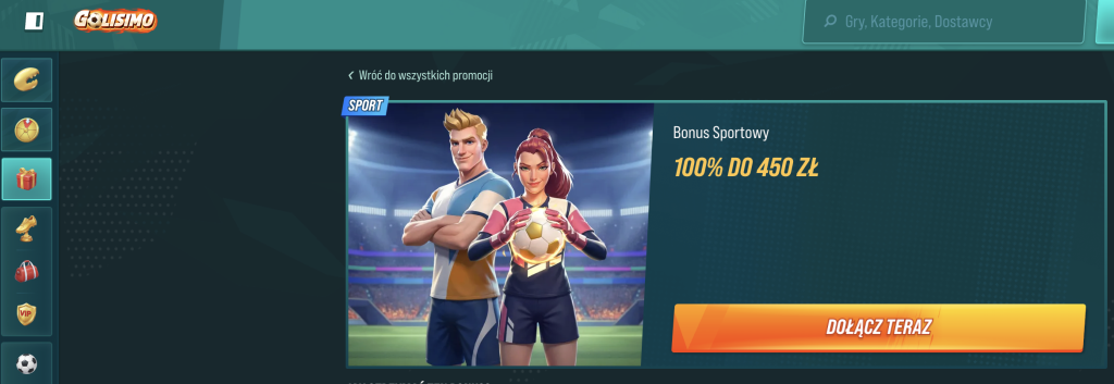 Strona główna bukmachera Golisimo